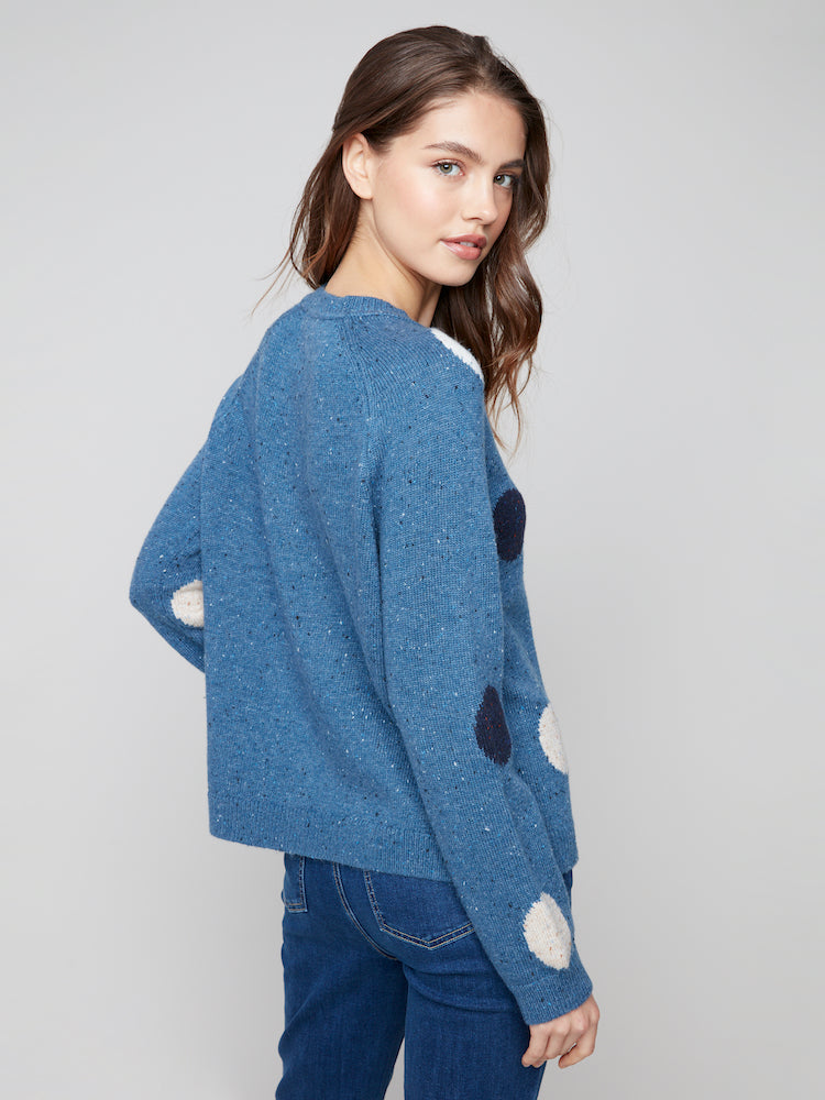 Dot Mock Neck Sweater