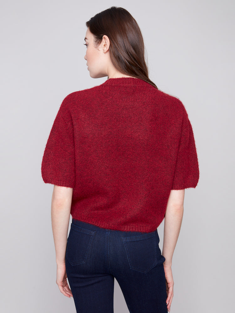 Elbow Balloon Sleeve Knit Top