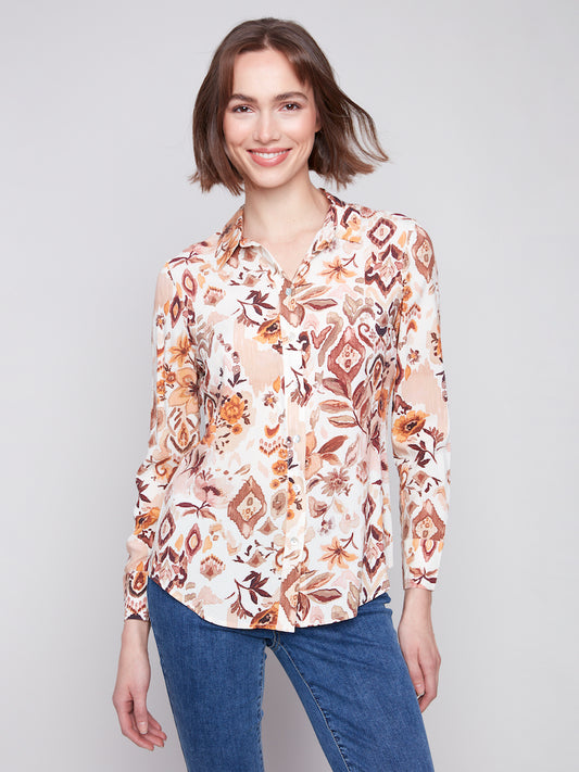 Printed Button-Up Shirt