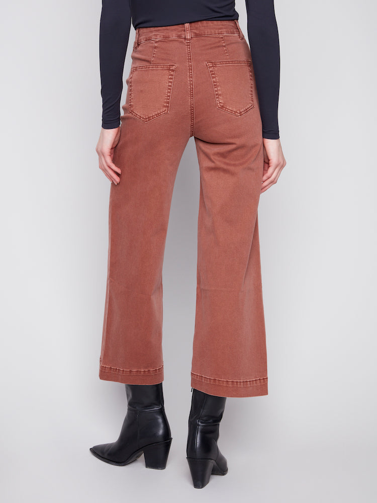 Patch Pocket Flare Twill Pants