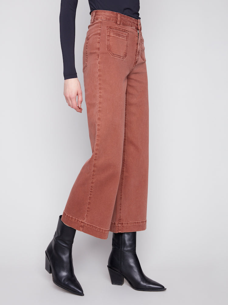 Patch Pocket Flare Twill Pants