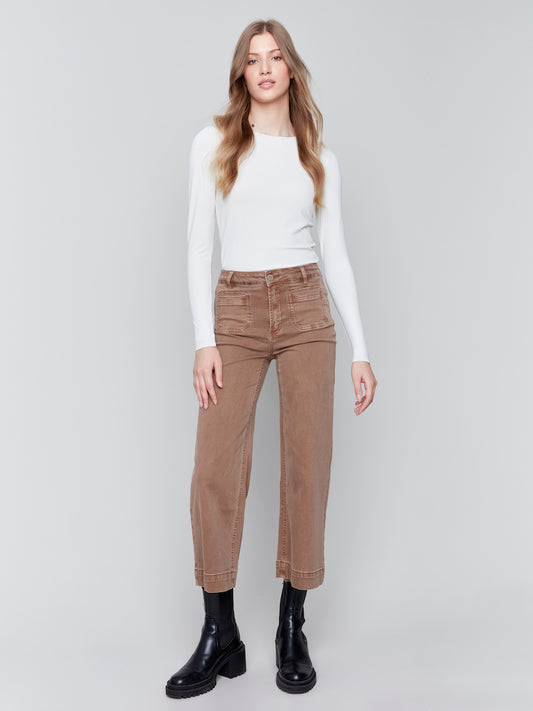 Patch Pocket Flare Twill Pants