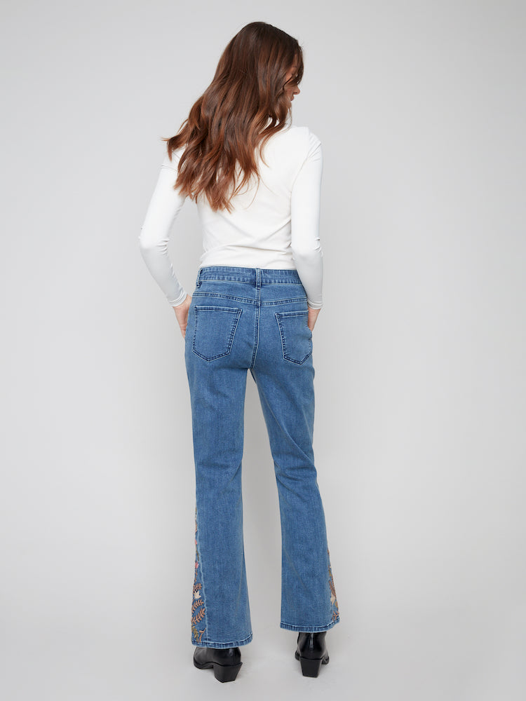 Embroidered Bootcut Jeans