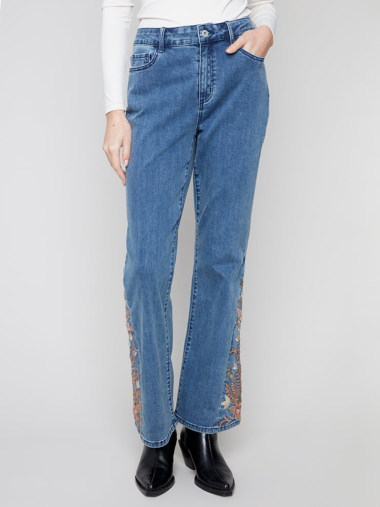 Embroidered Bootcut Jeans