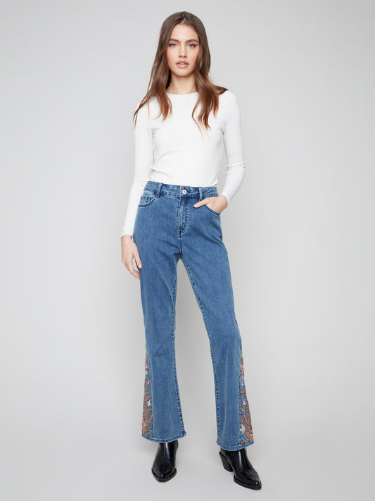 Embroidered Bootcut Jeans