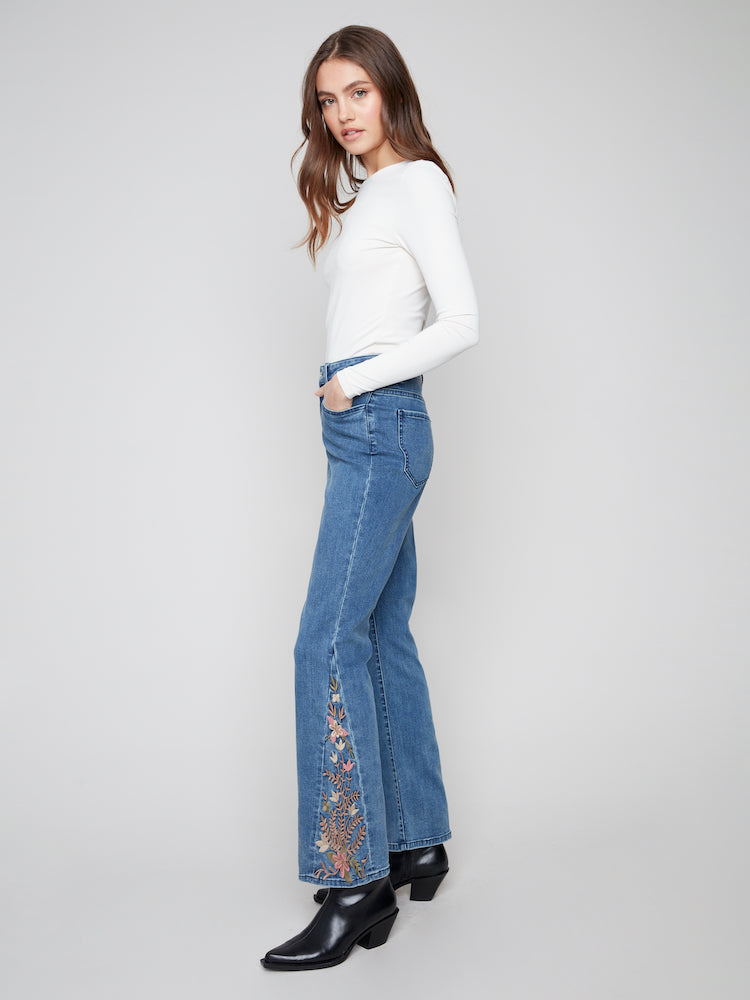 Embroidered Bootcut Jeans