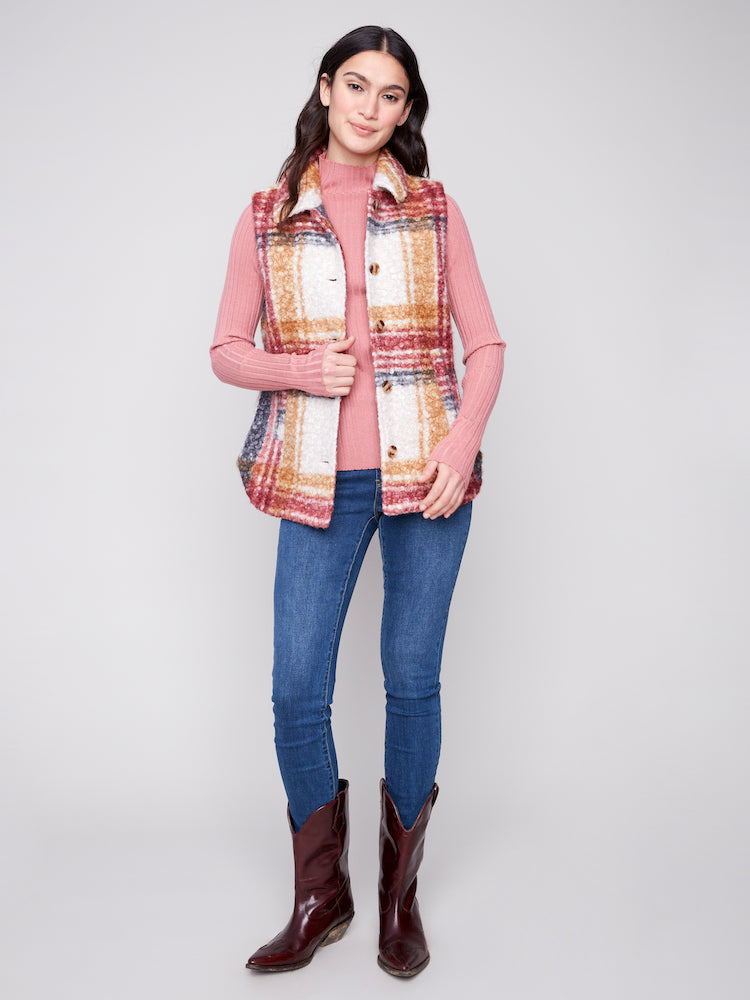 Plaid Boucle Vest