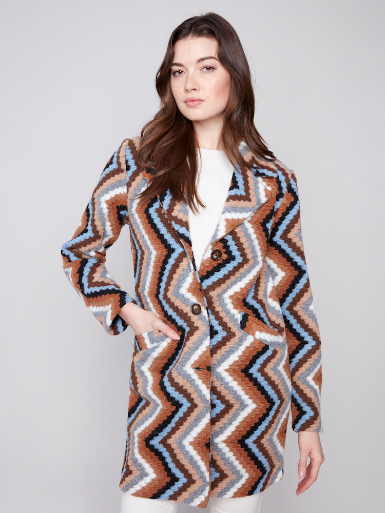 Print Button Up Jacket