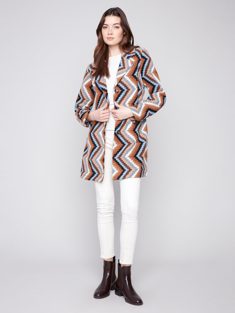 Print Button Up Jacket