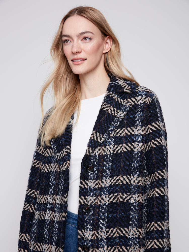 Plaid Boucle Coat