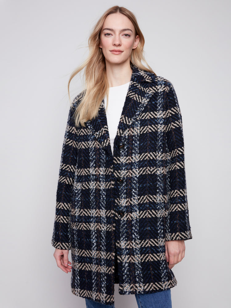 Plaid Boucle Coat