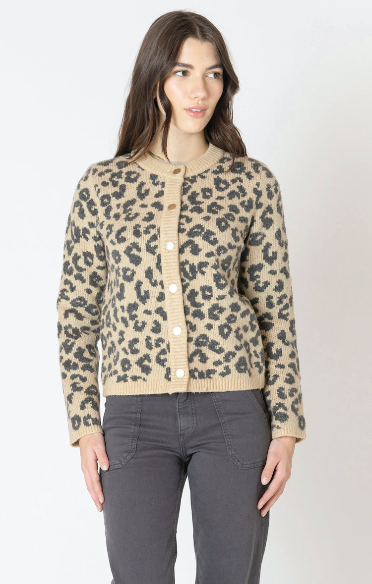 Leopard Print Button Front Sweater