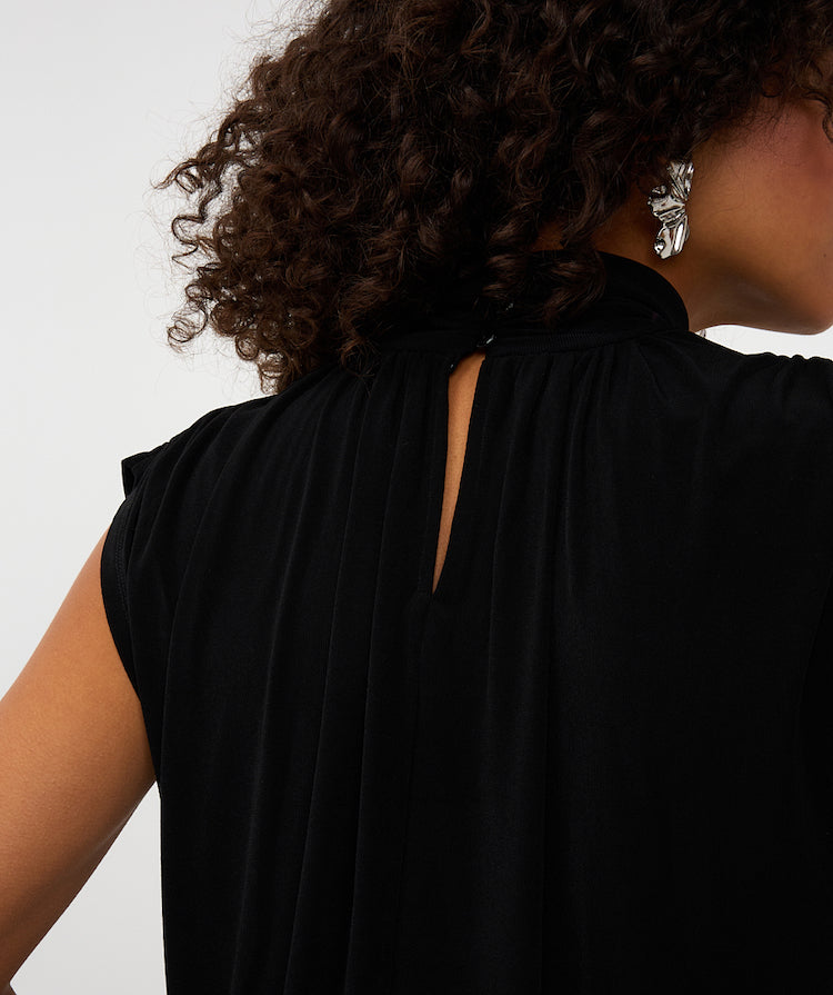 Cap Sleeve High Neck Blouse