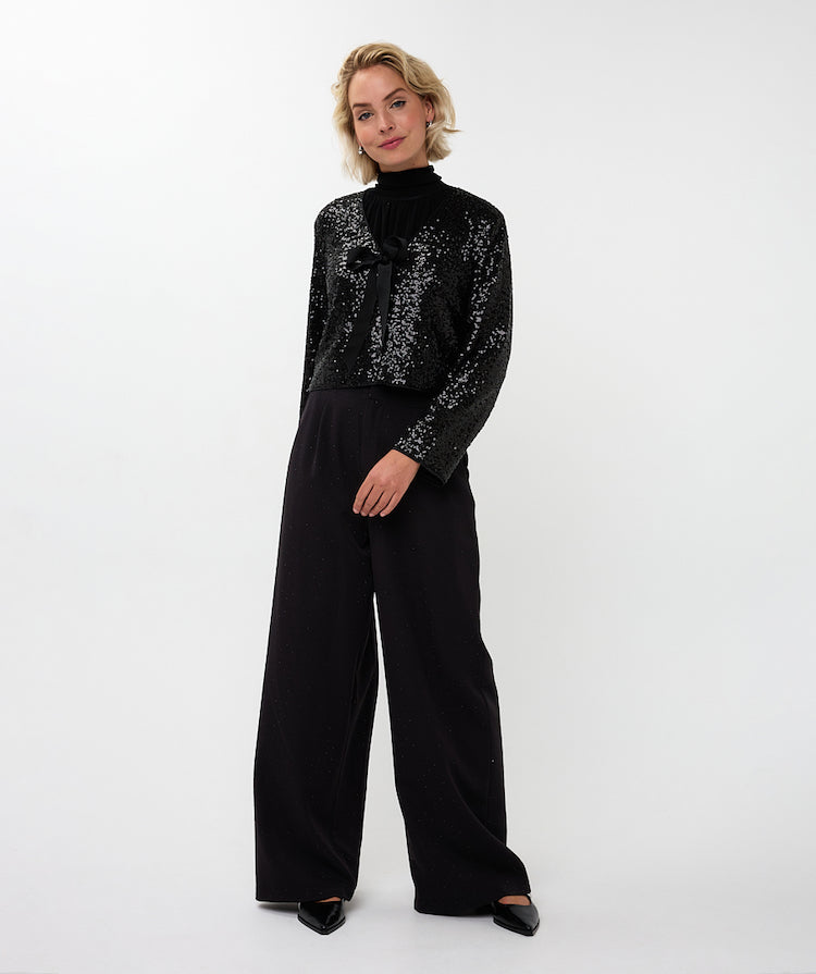 Sequin Tie Front Blazer