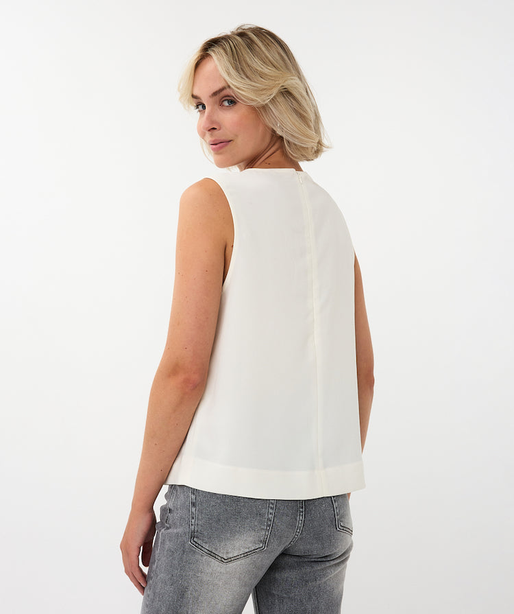 Sleeveless Blouse With A Sequin Bow Detail