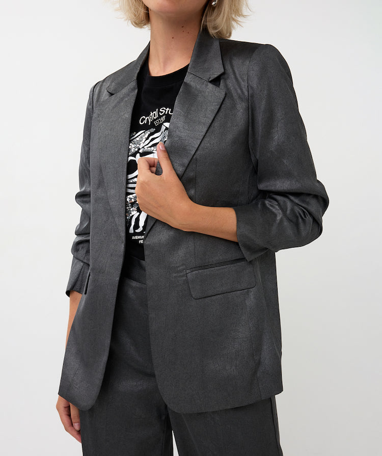 Shimmer Crinkle Blazer