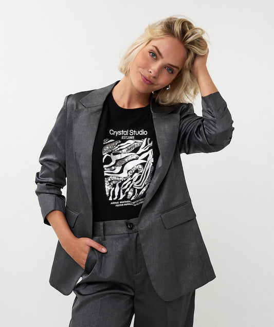 Shimmer Crinkle Blazer