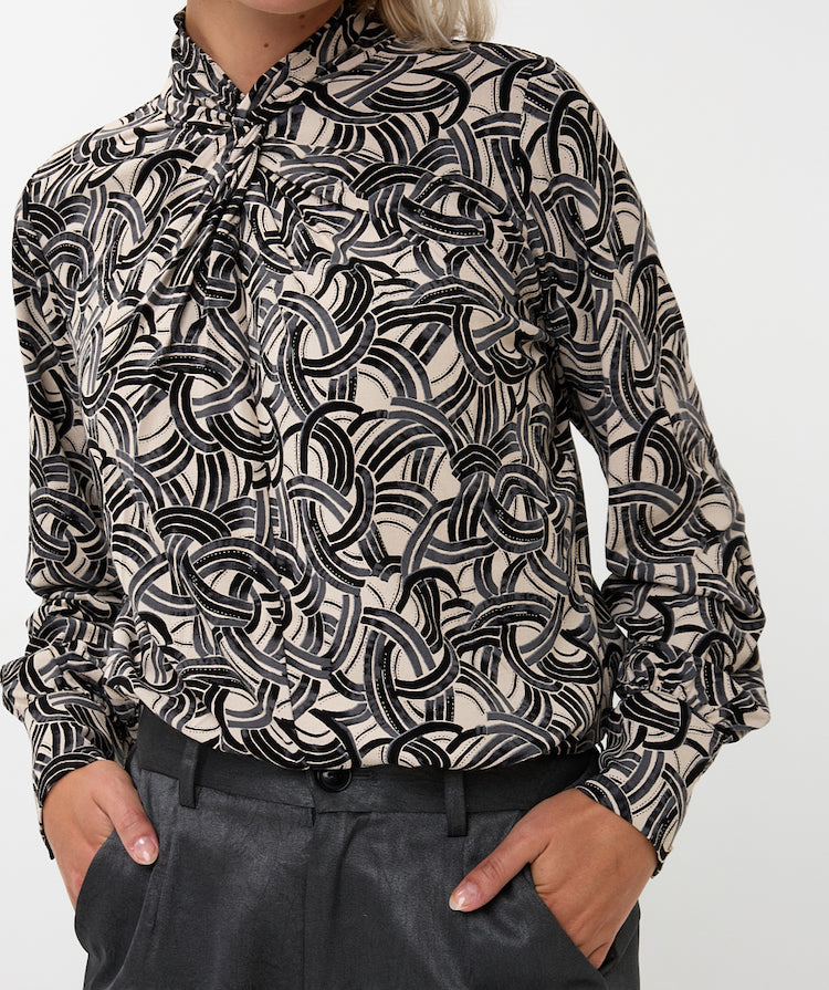 Long Sleeve Print Blouse