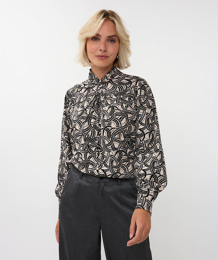 Long Sleeve Print Blouse
