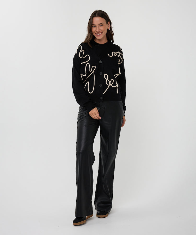 Button Up Tape Patch Cardigan