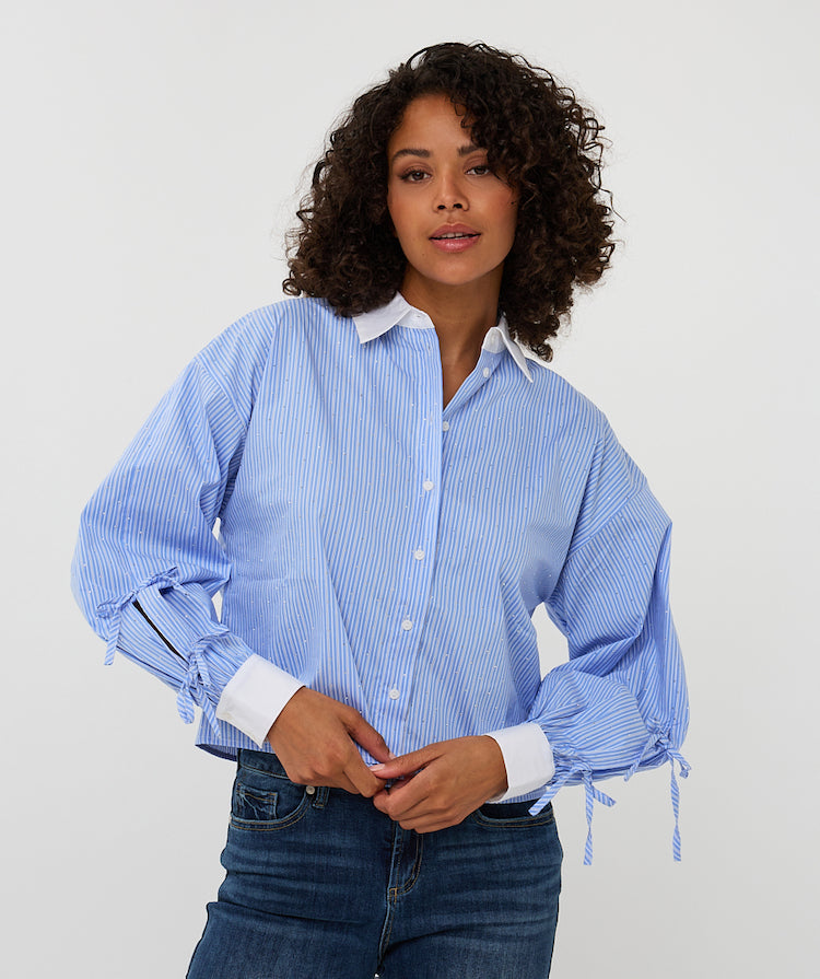 Striped Rhinestone Top