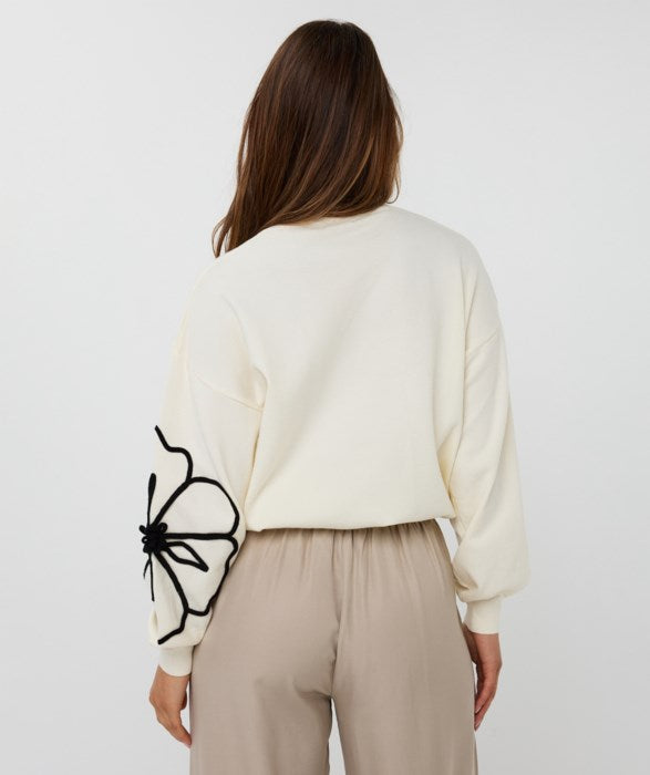 Tape Flower Patch Sweater