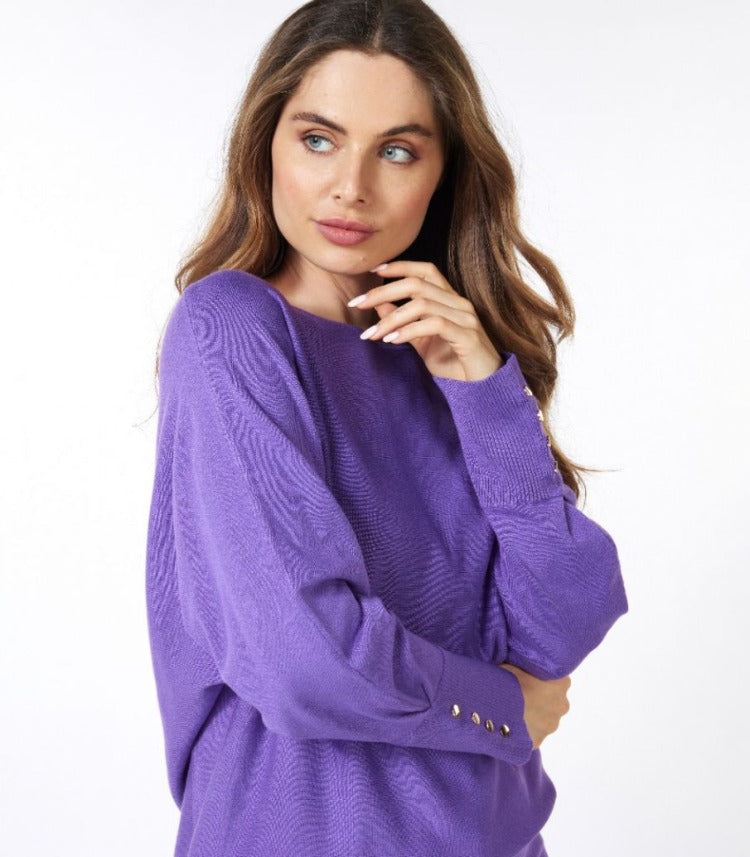 Batwing Button Detail Sweater by