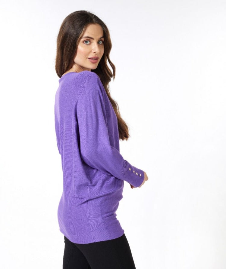 Batwing Button Detail Sweater by