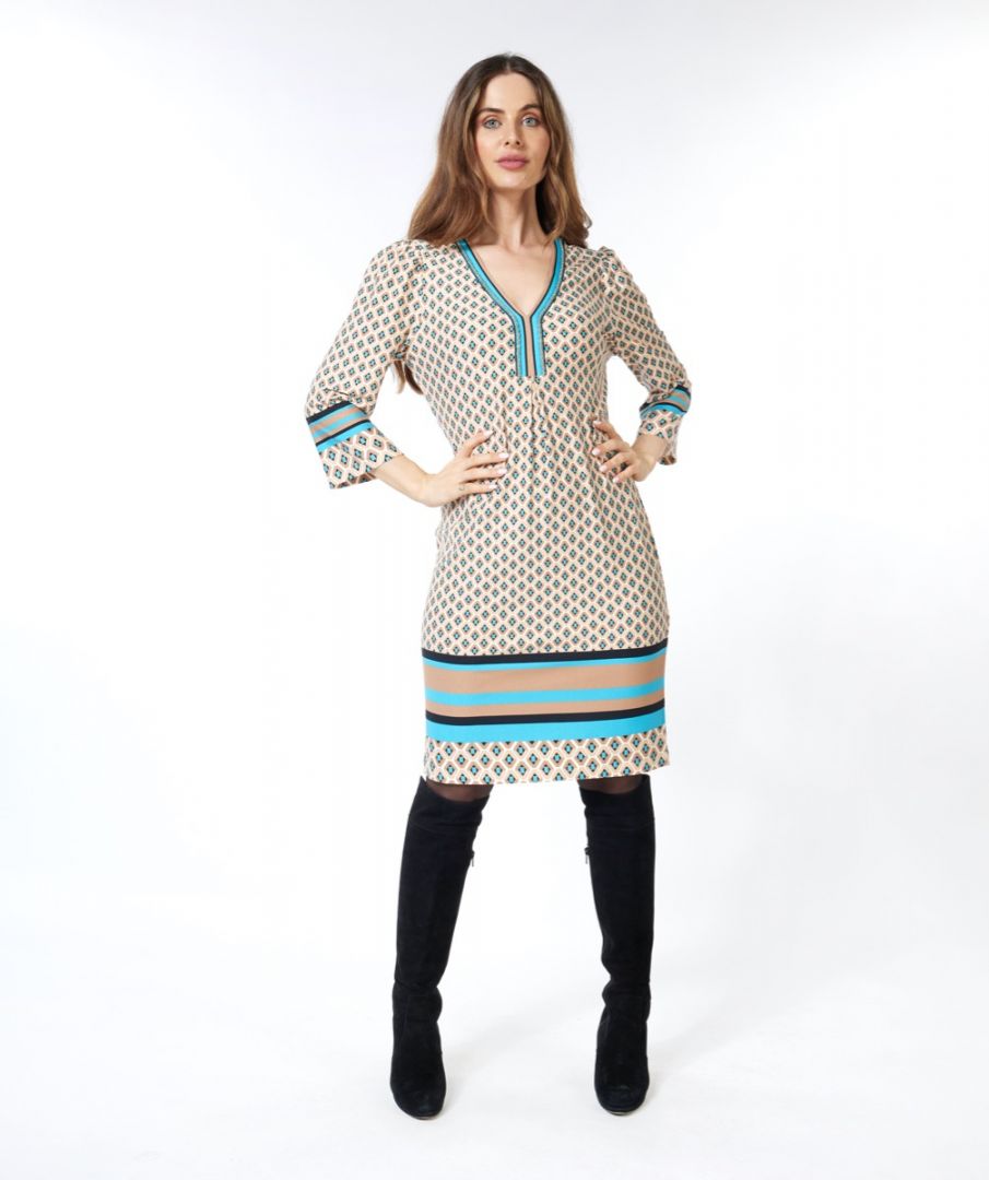Root Graphic Dress With Beads