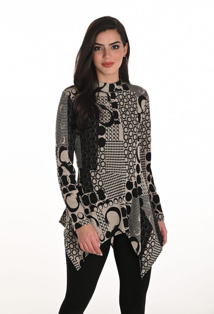 Abstract Print Tunic Top