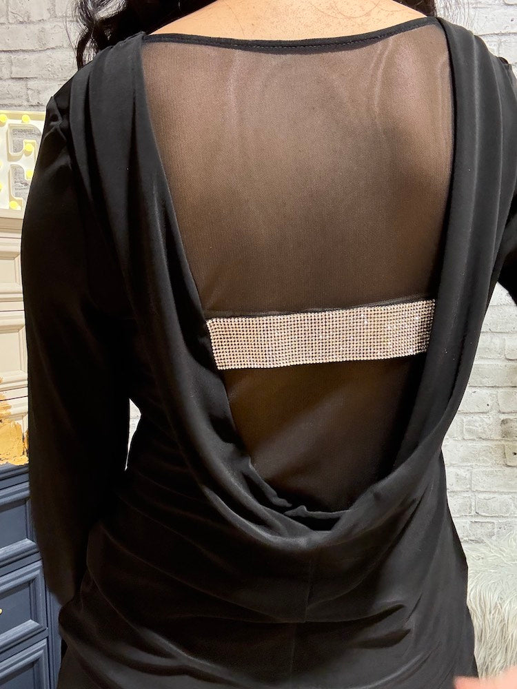 Long Sleeve Mesh Back Top