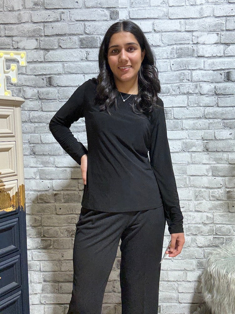 Long Sleeve Mesh Back Top