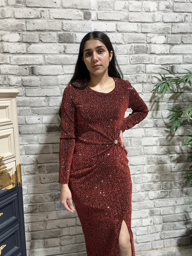 Bodycon Maxi Dress With Slit|Frank Lyman Style: 259260| Fashionista Bodycon Maxi Dress With Slit|Frank Lyman Style: 259260| Fashionista