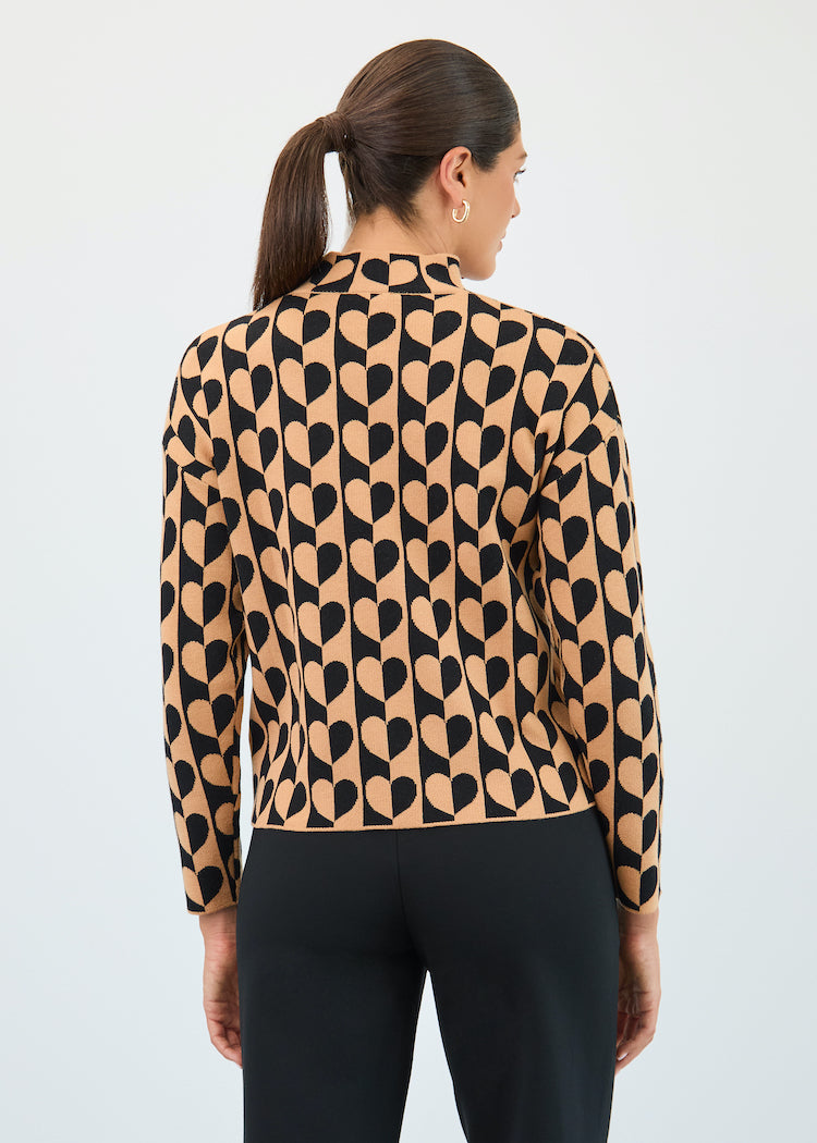 Love Jacquard High Heck Sweater