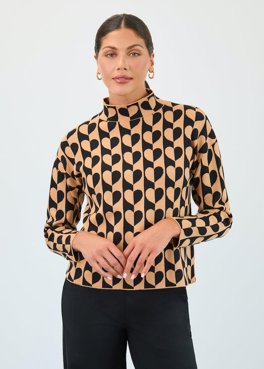 Love Jacquard High Heck Sweater