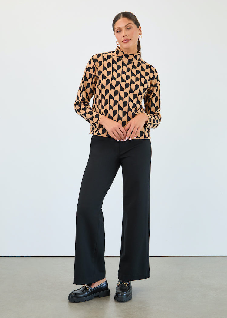 Love Jacquard High Heck Sweater