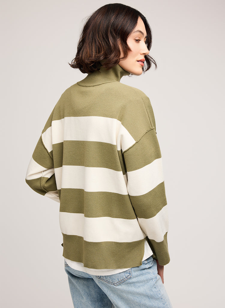 Idris Stripe Half Zip Sweater