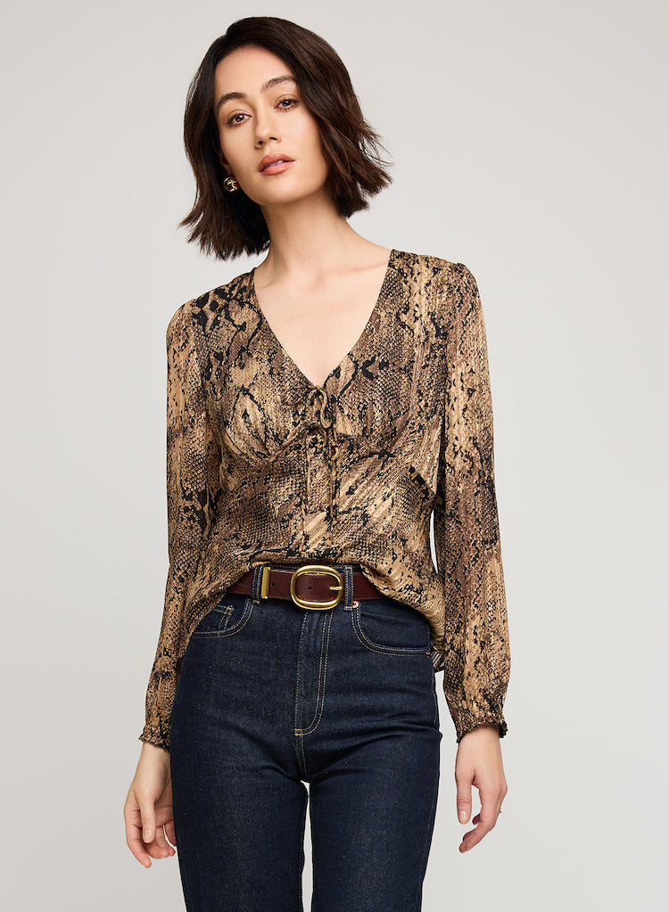 Salma Snake Print Long Sleeve