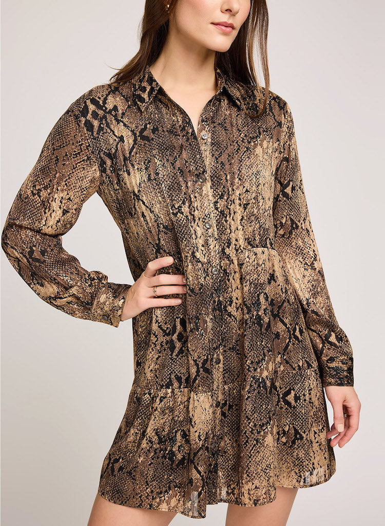 Vesper Snake Print Mini Dress