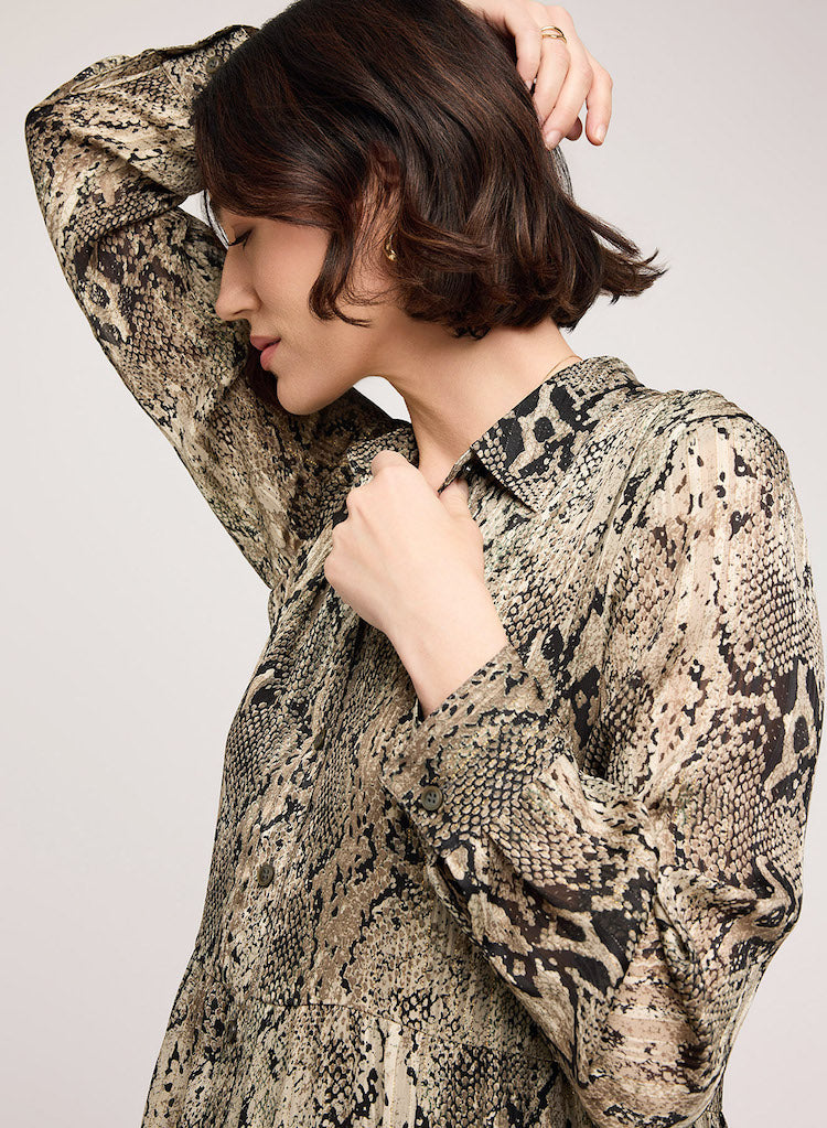 Vesper Snake Print Mini Dress