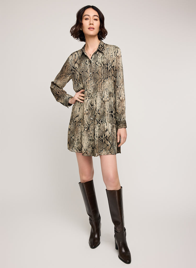 Vesper Snake Print Mini Dress