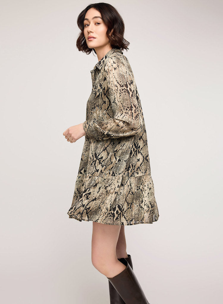 Vesper Snake Print Mini Dress