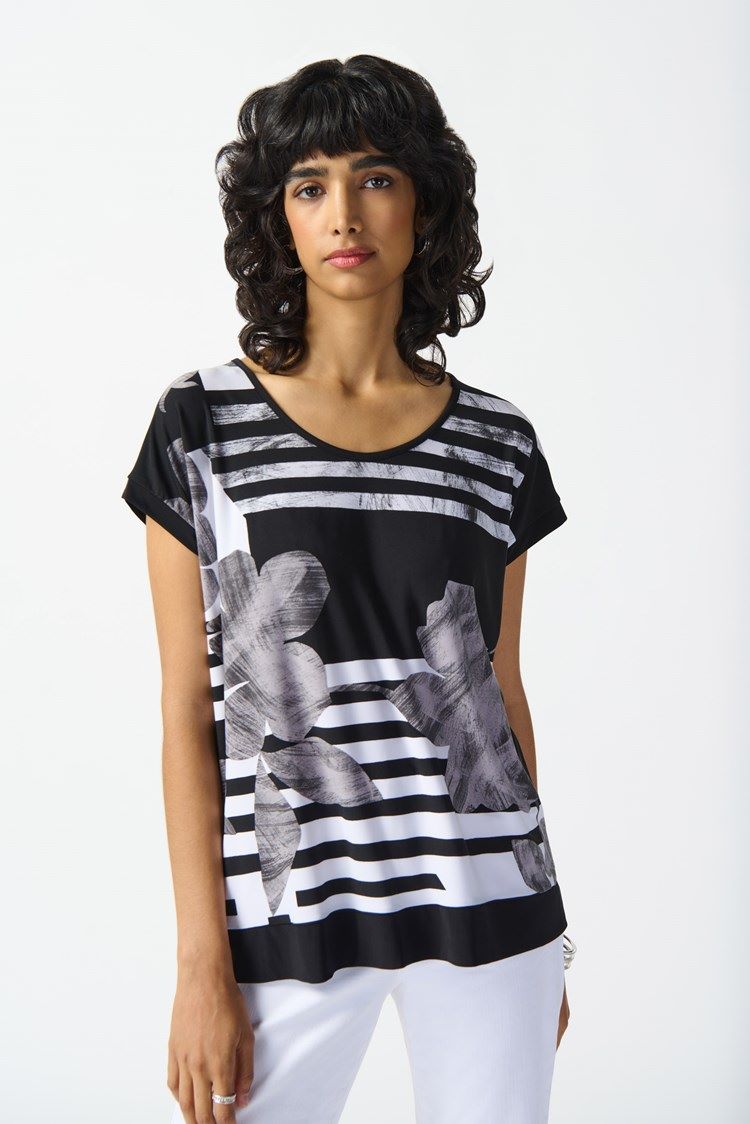 Striped & Floral Design Shirt