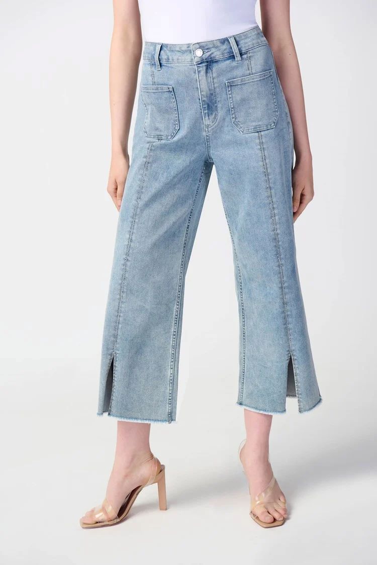 Split Hem Shimmer Detail Jeans