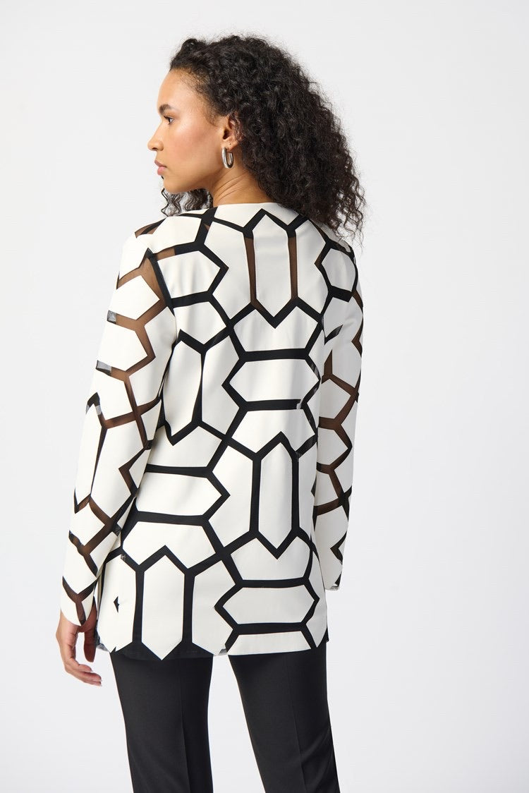 Geometric Pattern Dual Fabric Jacket