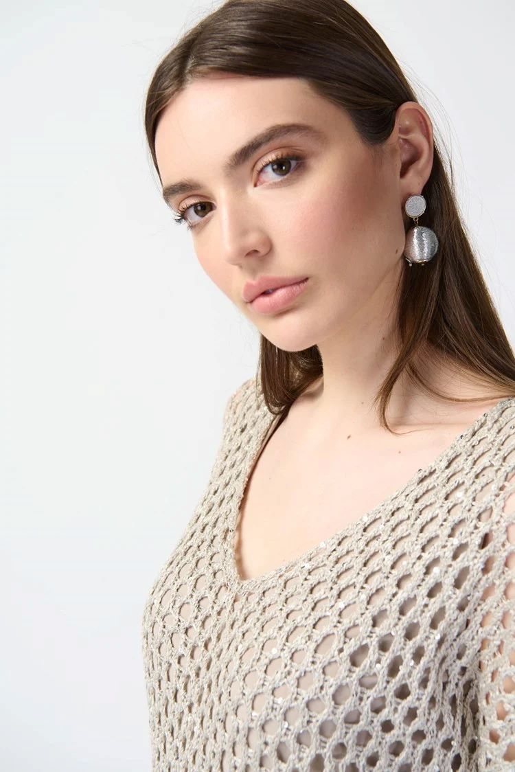Sequin Detail Crochet Top