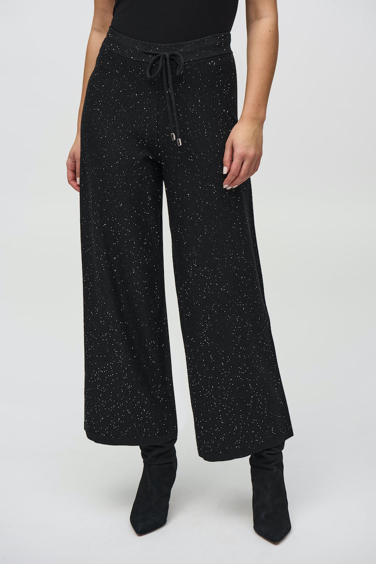 Sequined Knit Culotte Pants