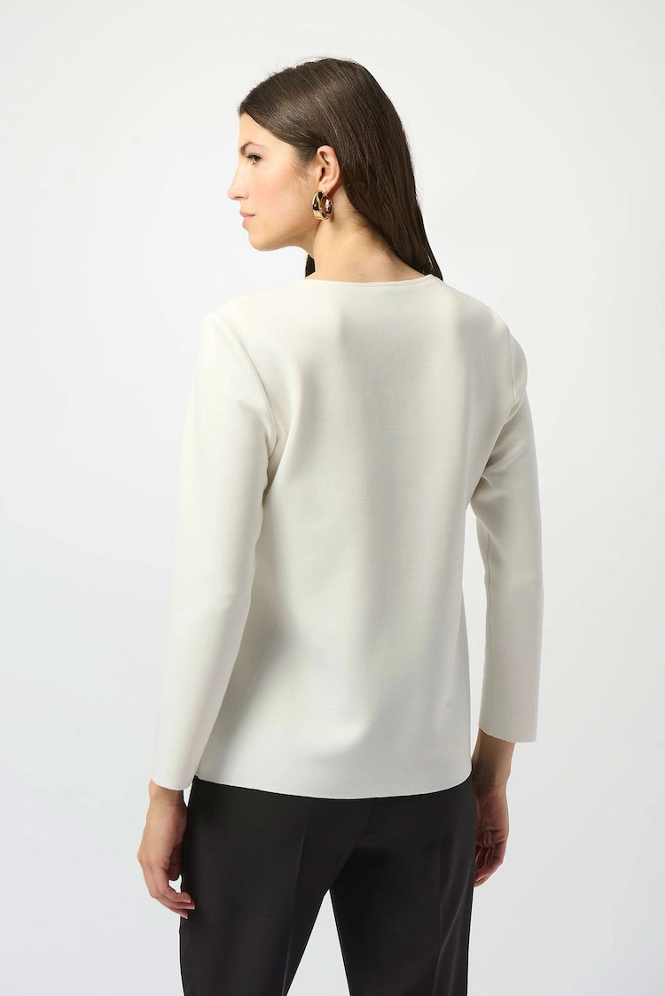 Fitted V-neck Office Blouse