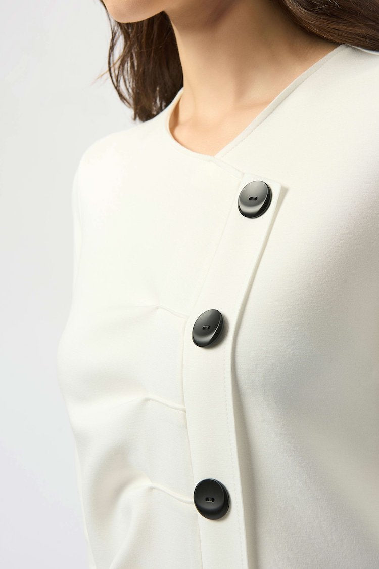 Fitted V-neck Office Blouse