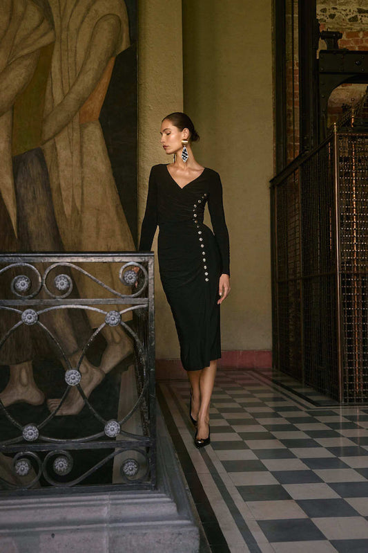 Elegant Ruched Midi Skirt